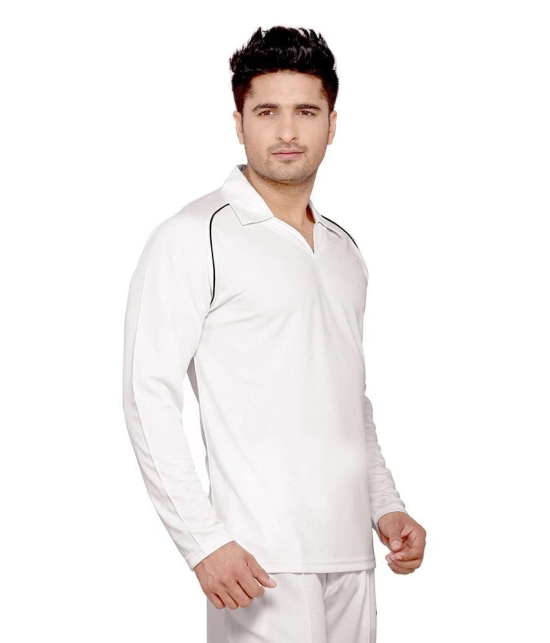 Omtex Full Sleeves Cricket Wear White T-Shirt - S