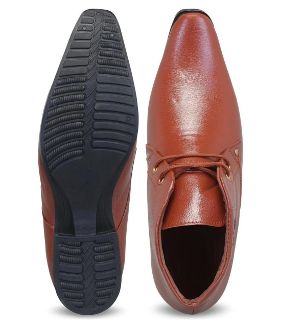 Aadi Derby Artificial Leather Tan Formal Shoes - None