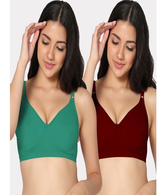 IN CARE LINGERIE - Multicolor Cotton Non Padded Women's Everyday Bra ( Pack of 2 ) - None