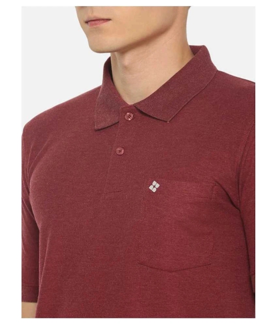 Dollar Cotton Blend Maroon Solids T-Shirt - None