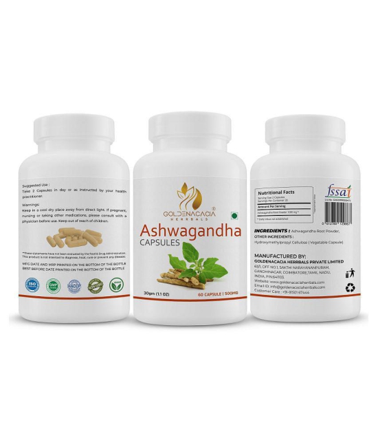 GOLDENACACIA HERRBALS Ashwagandha 500mg 60 Capsules Capsule 1 mg