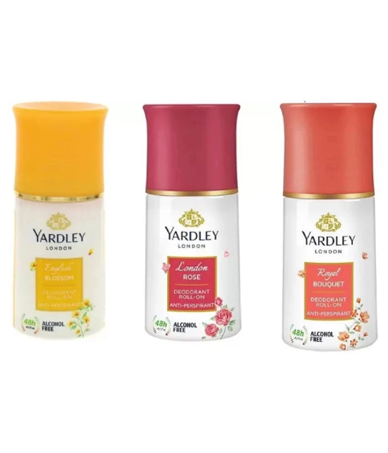 Yardley London English Blossom roll on,Royal Bouquet,London Rose Deodorant Roll-on - For Men & Women  (150 ml each , Pack of 3).