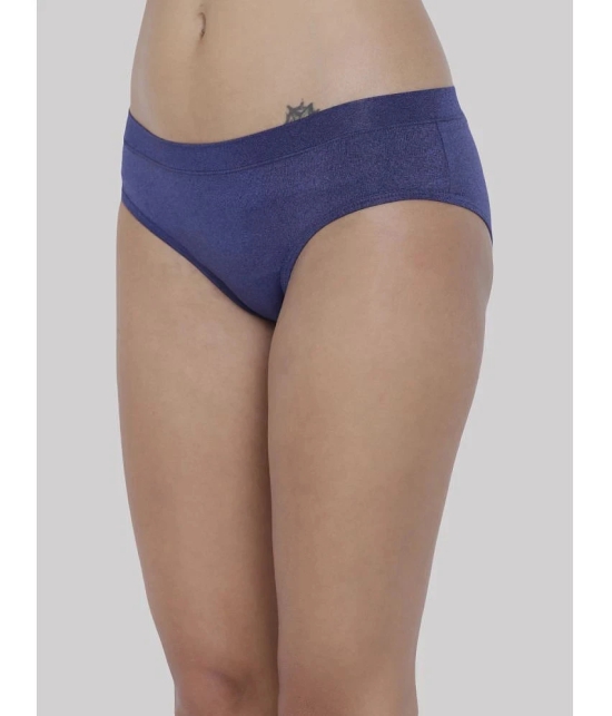 BASIICS By La Intimo - Navy Blue BCPHP03 Polyester Self Design Womens Briefs ( Pack of 1 ) - None