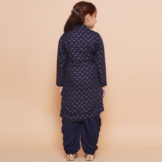 Arshia Fashions Blue Rayon Girls Patiala Kurta Set ( Pack of 1 ) - None