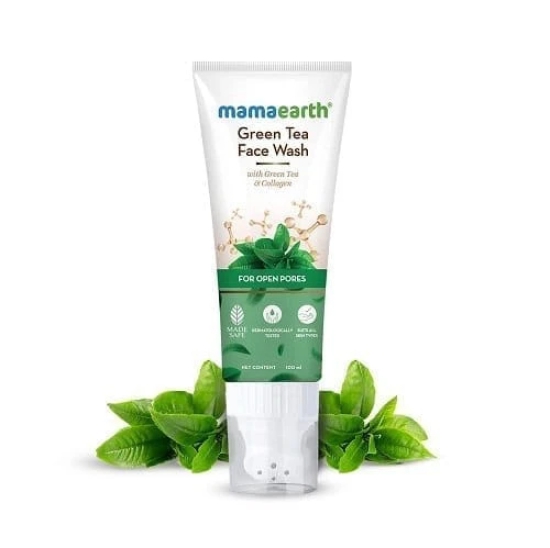 Mamaearth Green Tea With Green Tea & Collagen For Open Pores Face Wash (100 ml)