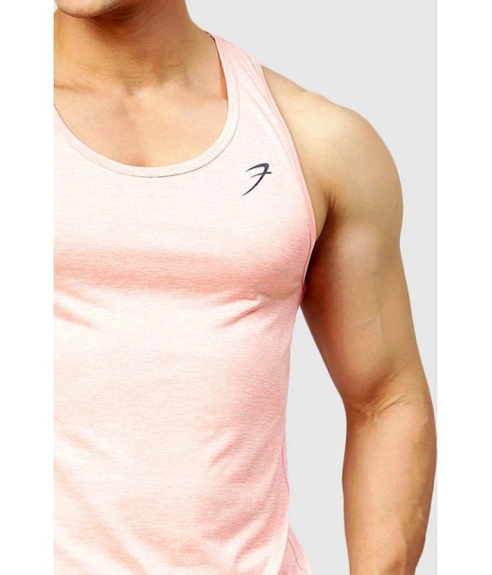 Fuaark Peach Polyester Slim Fit Mens Tanks ( Pack of 1 ) - None