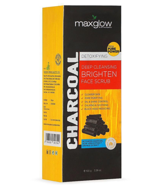 MaxGlow ACTIVATED BAMBOO CHARCOAL SCRUB Facial Scrub 100 gm