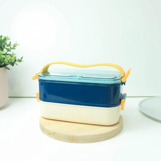 Double Decker Lunch Box-Blue