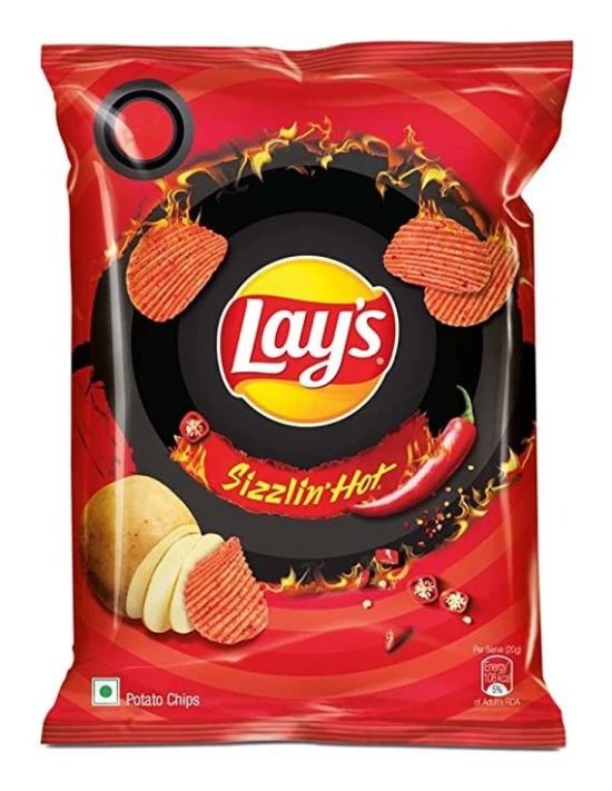 Lays Sizzlin Hot Potato Chips, 50 gm