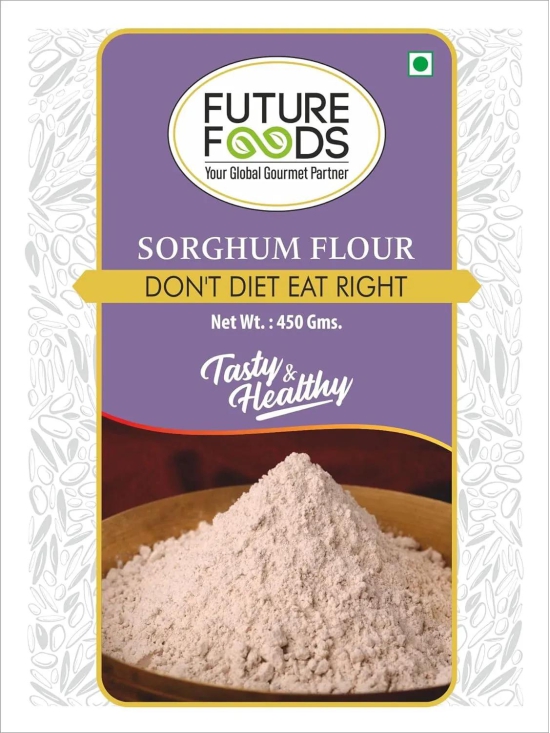 Future Foods Premium Sorghum Flour | Subtle Sweet-Sour Taste | Gluten Free | Rich Source of Antioxidants | Dietary Fiber Rich | Ideal for Diabetic Patients | 450g