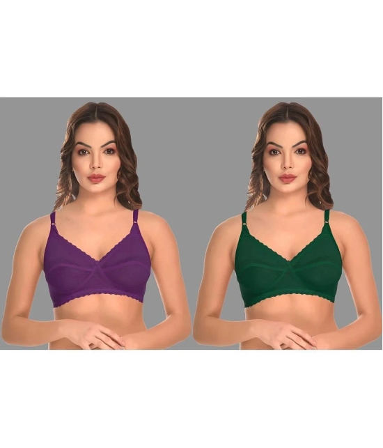 Madam - Multicolor Mesh Non Padded Womens Everyday Bra ( Pack of 2 ) - None