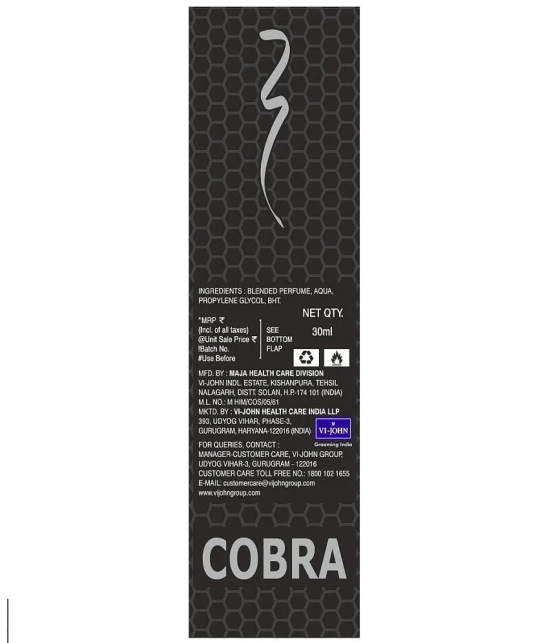 ST.JOHN Cobra Perfume 30ml Each , Long Lasting Perfume for Men (60ml) - Pack of 2