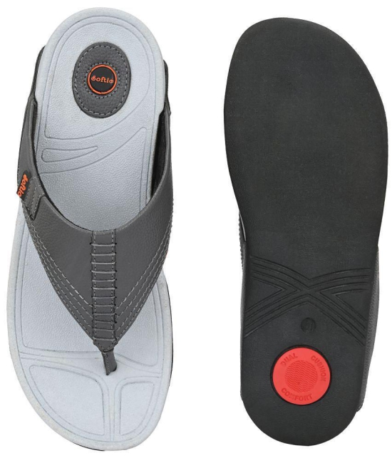 softio - Gray Mens Thong Flip Flop - None