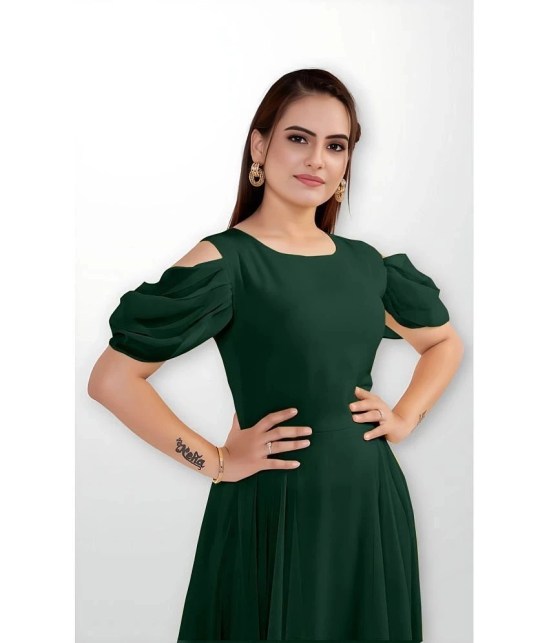 JASH CREATION - Green Georgette Womens Gown ( Pack of 1 ) - None