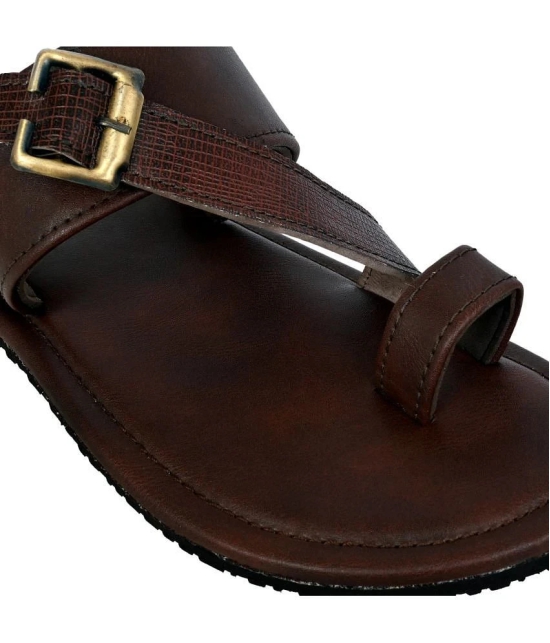 Altek Brown Mens Leather Slipper - None