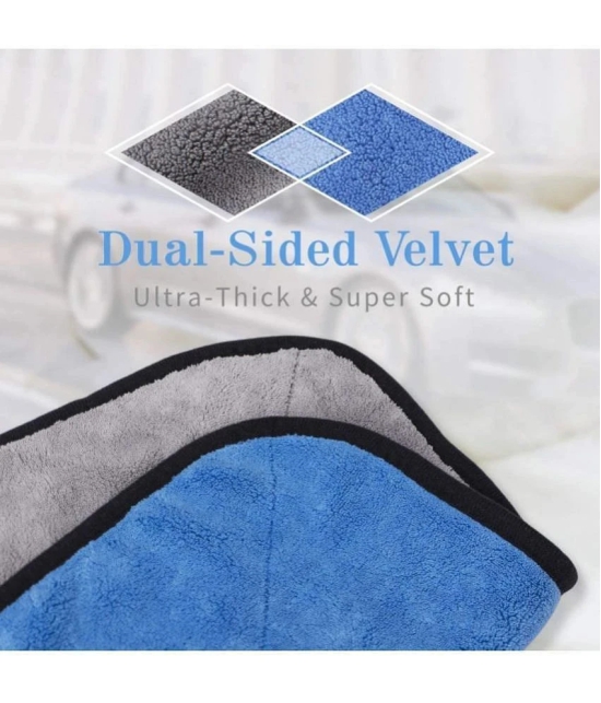 Auto Hub Blue 800 GSM Drying Towel For Automobile ( Pack of 3 )