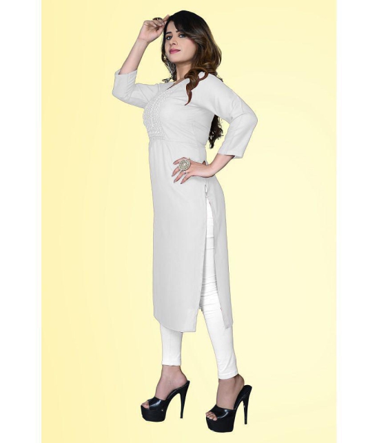 haya fashion - Grey Rayon Womens Straight Kurti ( Pack of 1 ) - None