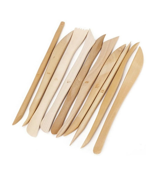 Ceramic Tools Wooden 10Pcs Raw1587 E0027 | INKARTO