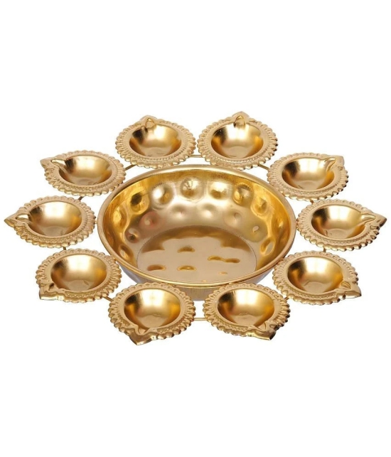 JaipurCrafts Gold Iron Diwali Diya