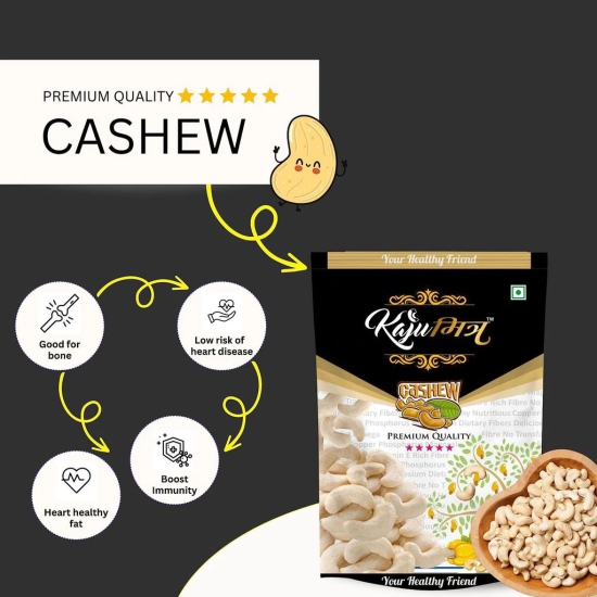 Kaju Mitra 5 Star Cashew Nut Pack of 1 | Nutritious & Delicious Kaju Gluten Free Natural Crunchy Cashews Rich in Protein & Dietary Fibers Zero Cholestrol & Transfat - 200 Gram