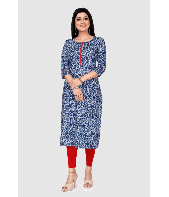 Meher Impex - Blue Cotton Women''s Straight Kurti ( Pack of 1 ) - None