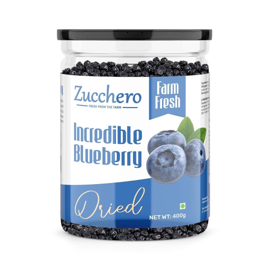 Zucchero Dried Blueberry, Jumbo whole, 400g - Rich Phytoflavinoids | Juiciest Berry| Californian