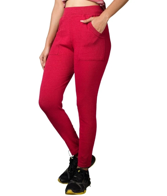 KARARO JEGGINGS - Cotton Blend Skinny Fit Red Womens Jeggings ( Pack of 3 ) - None