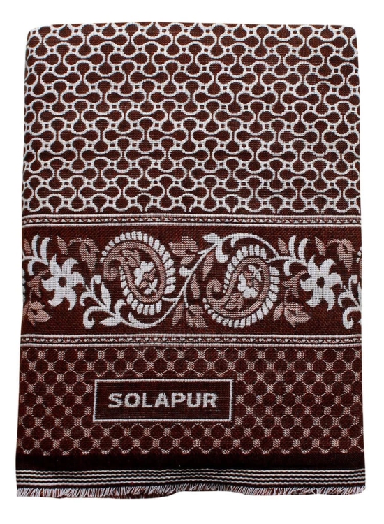 Mandhania Mayur Solapur Chaddar 100% Cotton Dailyuse Single Bed Blanket Pack of 2 Brown & Green