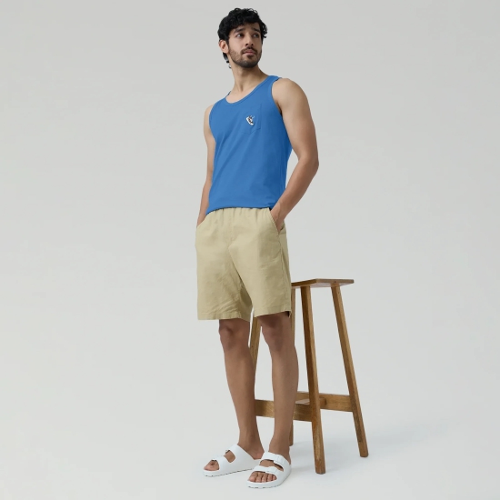 Renew Combed Cotton Tank Tops French Blue M