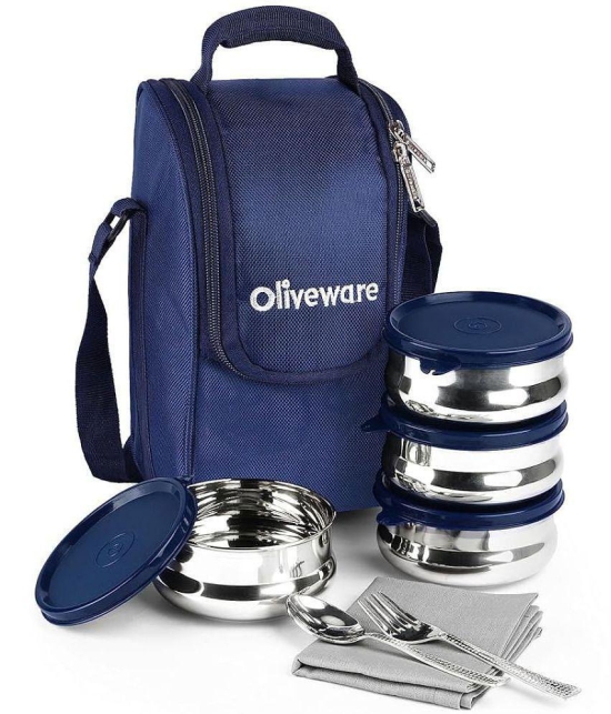 Oliveware Stainless Steel Lunch Box 4 - Container ( Pack of 1 )