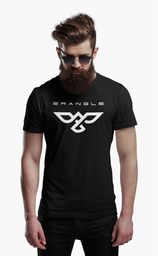 Mens Round neck Erangle T-shirt-Black / L