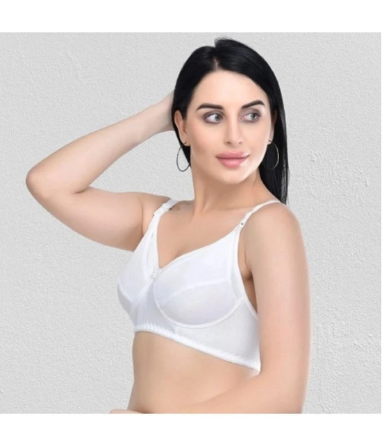 Desiprime - White Cotton Solid Womens Maternity Bra ( Pack of 1 ) - 36B