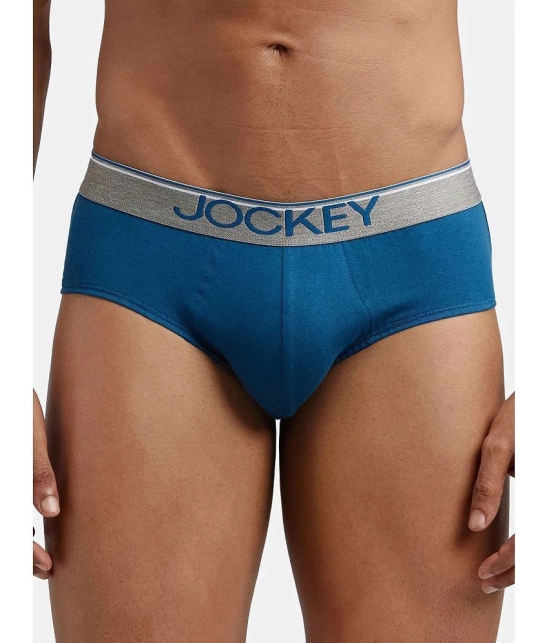 Jockey 8037 Men Super Combed Cotton Solid Brief with Ultrasoft Waistband - Seaport Teal - None