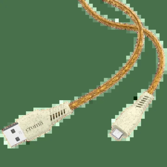 Croma Eco Type A to Type C 3.9 Feet (1.2M) Cable (Bio-degradable Material, Brown)