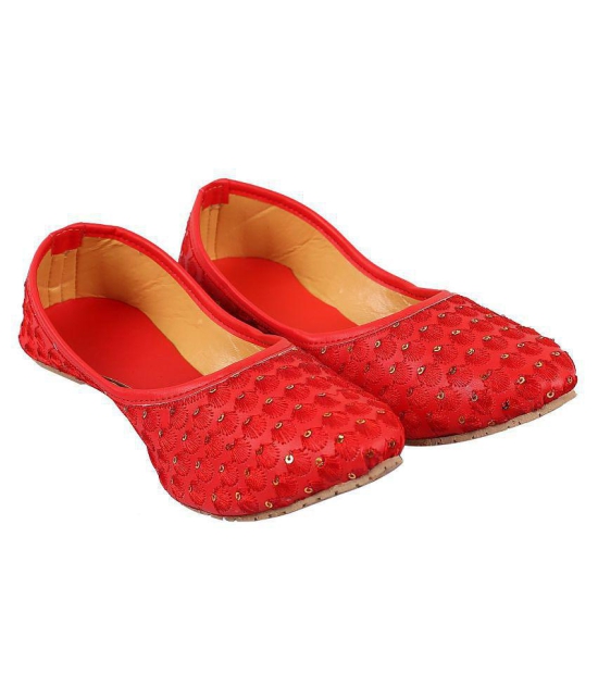 Raj Red Ethnic Footwear - None