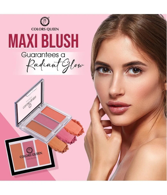 Colors Queen Multicolor Maxi Blush 3 Shades Loose Powder Blush Rose 15g g