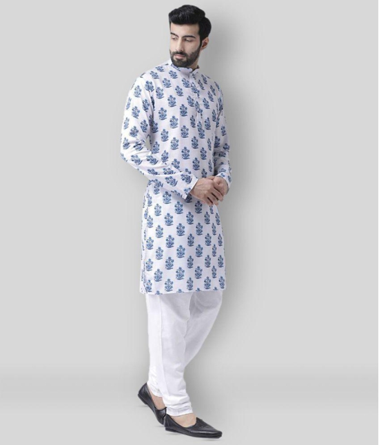 Hangup White Cotton Kurta Pyjama Set - None