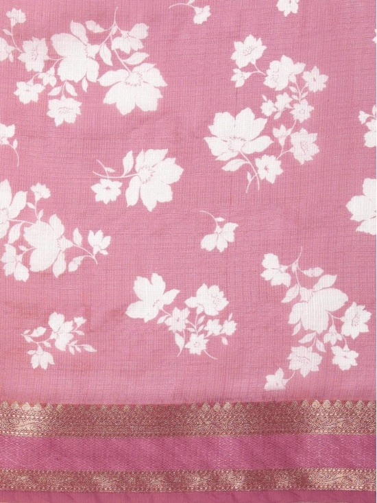 Designer Pink Silk Saree