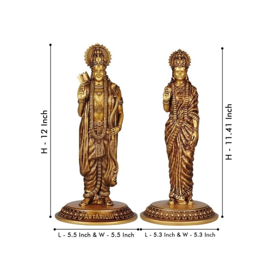 Artarium Handmade Lord Ram Sita Murti | Shri Rama Sita Statue | Ram Sita Murti for Home/Office.