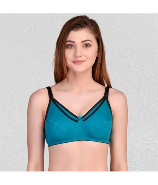 Zourt - Green Cotton Non Padded Womens Everyday Bra ( Pack of 1 ) - None