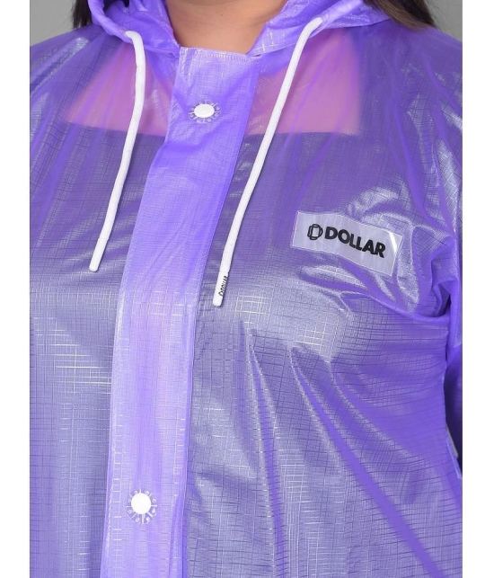 Dollar Polyester Long Raincoat - Purple - None