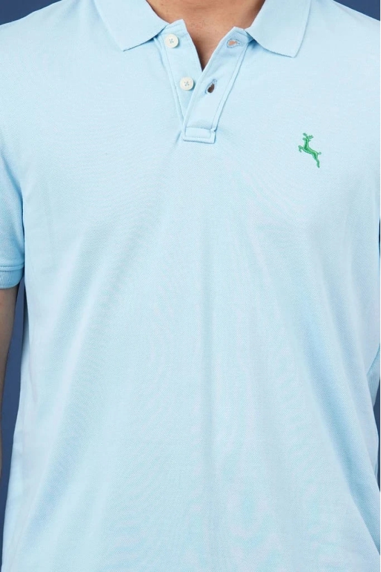 Men's Lt.Blue Embroidery Polo T-Shirt