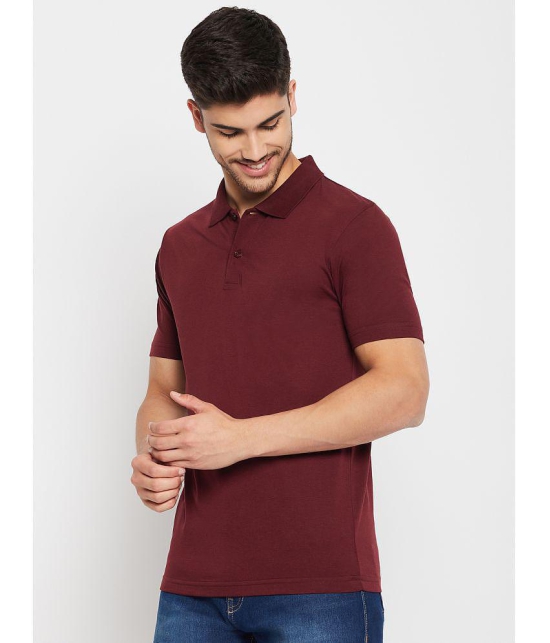 UNIBERRY - Maroon Cotton Blend Regular Fit Mens Polo T Shirt ( Pack of 2 ) - None