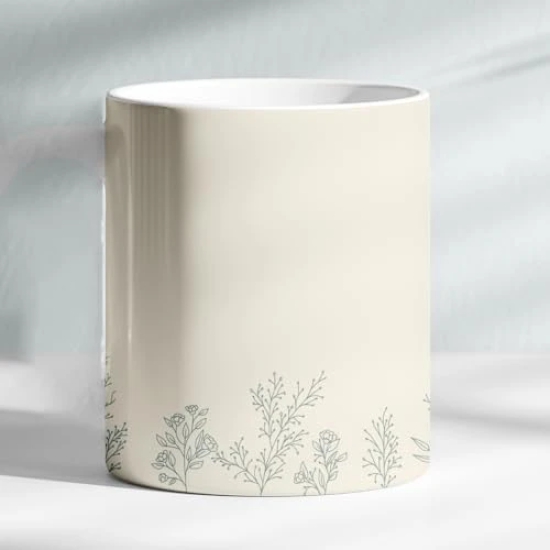 ForVano Beautiful Seamless Mug with Aesthetic Adorned with a Delicate Floral Design