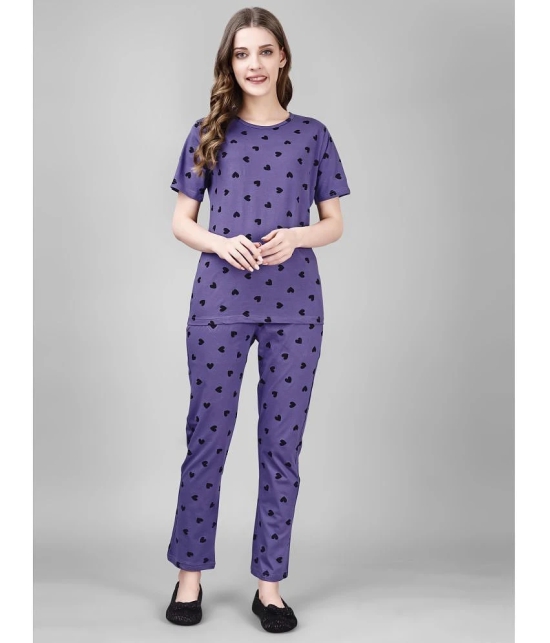 Smarty Pants Purple Cotton Womens Nightwear Nightsuit Sets ( Pack of 1 ) - None