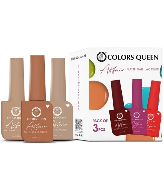 Colors Queen - Multi Matte Nail Polish ( Pack of 3 )