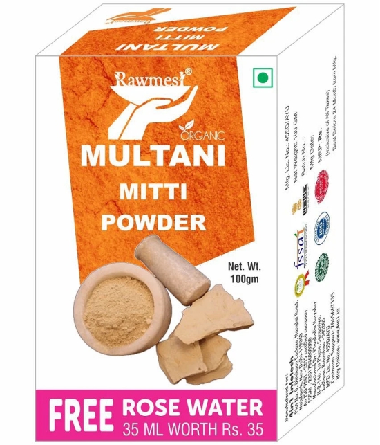 rawmest Multani Mitti withToner Rose Water Skin Tonic 200 g Pack of 2