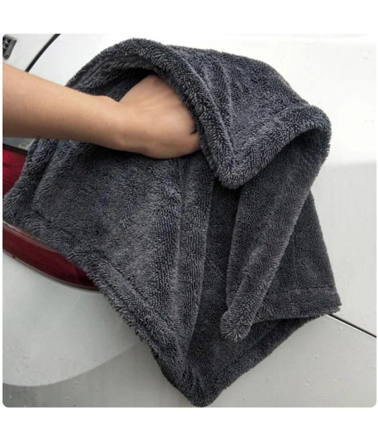 HOMETALES - Grey 1200 GSM Microfiber Cloth For Automobile ( Pack of 3 )