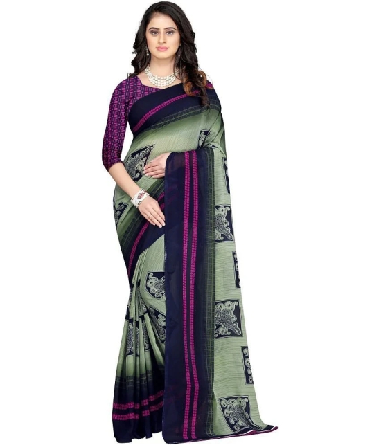 LEELAVATI - Light Green Georgette Saree With Blouse Piece ( Pack of 1 ) - Light Green