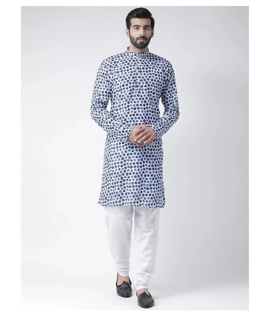 Hangup Blue Cotton Kurta Pyjama Set - None